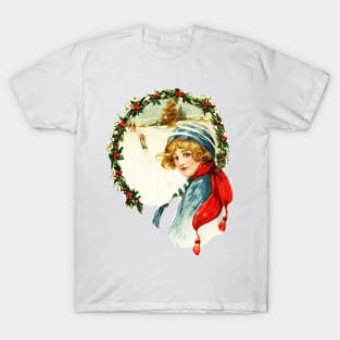 Vintage Christmas Snow Scene T-Shirt